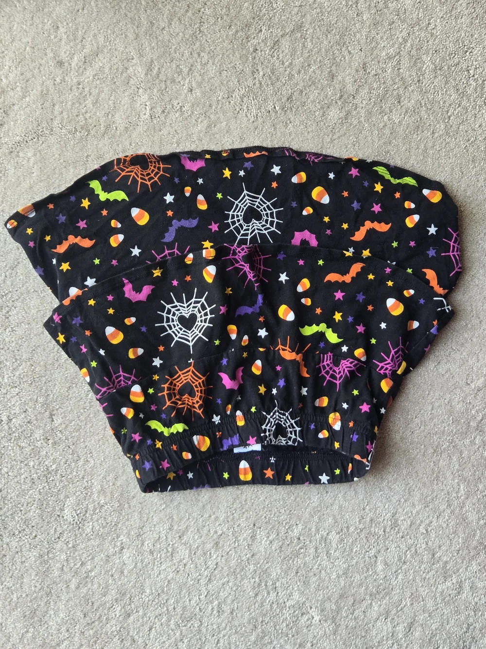 Kids Halloween Spiderweb & Candy Corn Skirt - Black